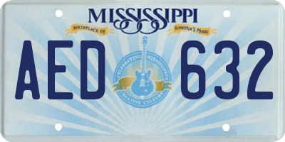 MS license plate AED632