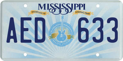 MS license plate AED633