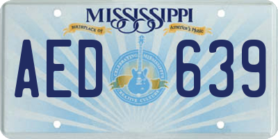 MS license plate AED639