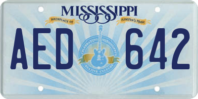 MS license plate AED642