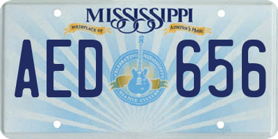 MS license plate AED656