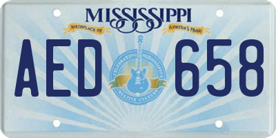 MS license plate AED658