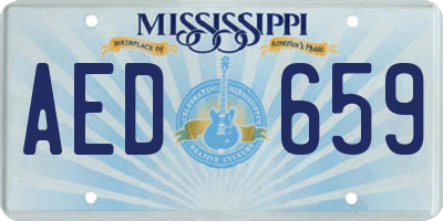 MS license plate AED659