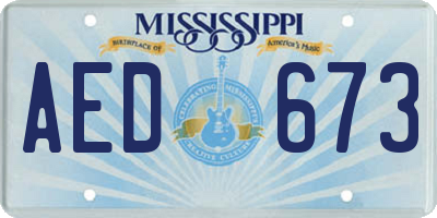 MS license plate AED673