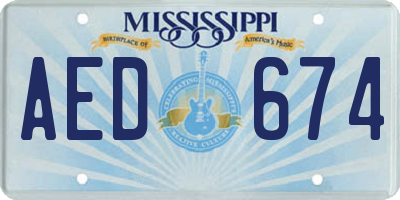 MS license plate AED674