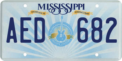 MS license plate AED682