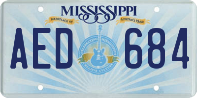 MS license plate AED684