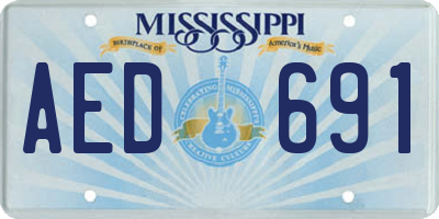 MS license plate AED691