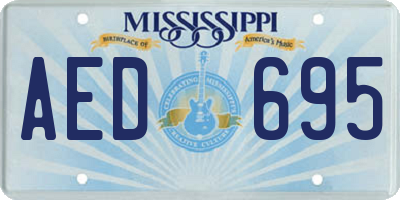 MS license plate AED695