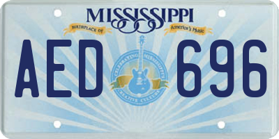 MS license plate AED696