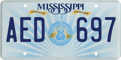 MS license plate AED697