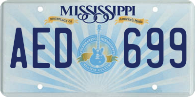 MS license plate AED699