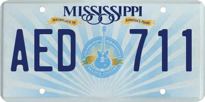 MS license plate AED711