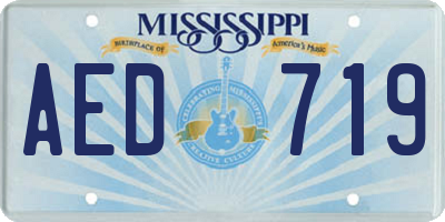 MS license plate AED719