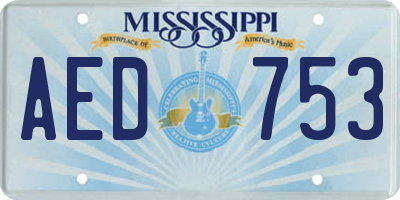 MS license plate AED753