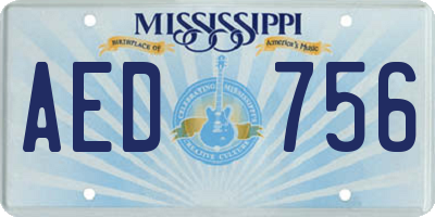 MS license plate AED756