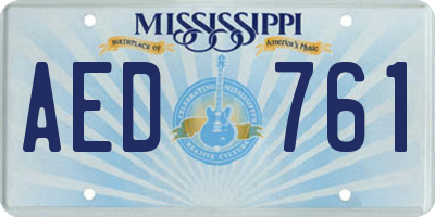 MS license plate AED761