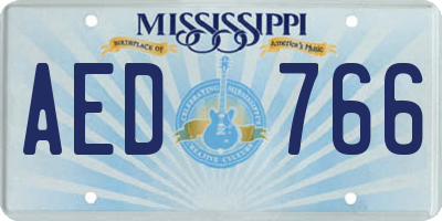 MS license plate AED766