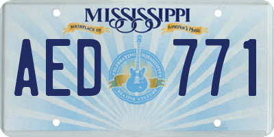 MS license plate AED771