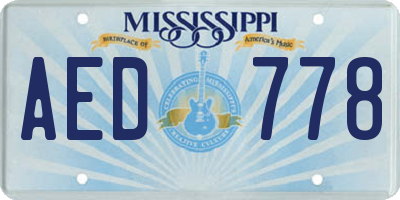 MS license plate AED778
