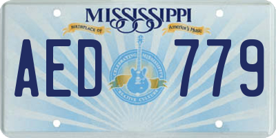 MS license plate AED779