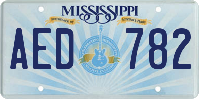 MS license plate AED782