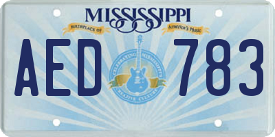 MS license plate AED783