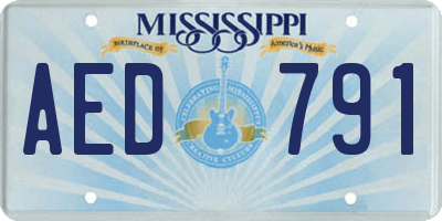 MS license plate AED791
