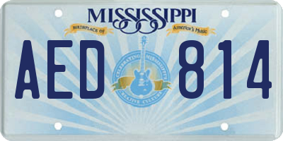 MS license plate AED814