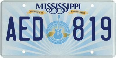 MS license plate AED819