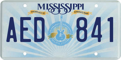 MS license plate AED841