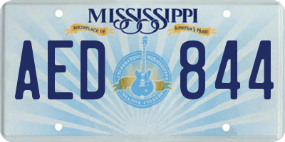 MS license plate AED844