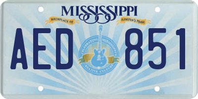 MS license plate AED851