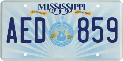 MS license plate AED859