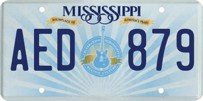 MS license plate AED879