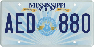 MS license plate AED880