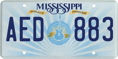 MS license plate AED883