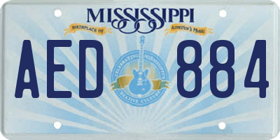 MS license plate AED884