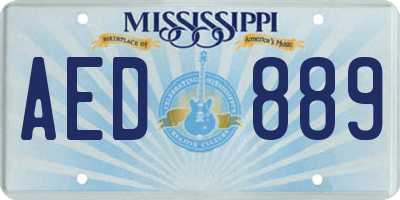 MS license plate AED889