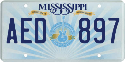 MS license plate AED897