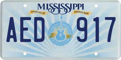MS license plate AED917