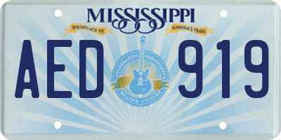 MS license plate AED919