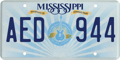 MS license plate AED944