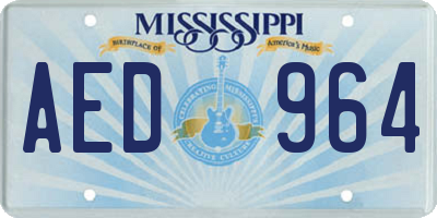 MS license plate AED964