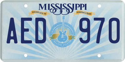 MS license plate AED970