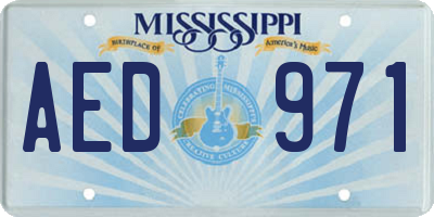 MS license plate AED971