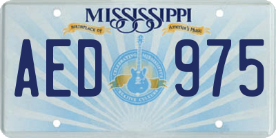 MS license plate AED975