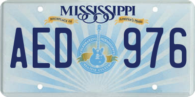 MS license plate AED976