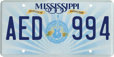 MS license plate AED994