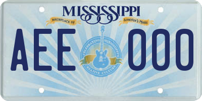 MS license plate AEE000